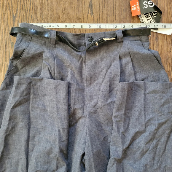 Briggs Petite 90's Heather Gray Pleated Front  Trousers Size Women 16 Petite NEW - Picture 4 of 10